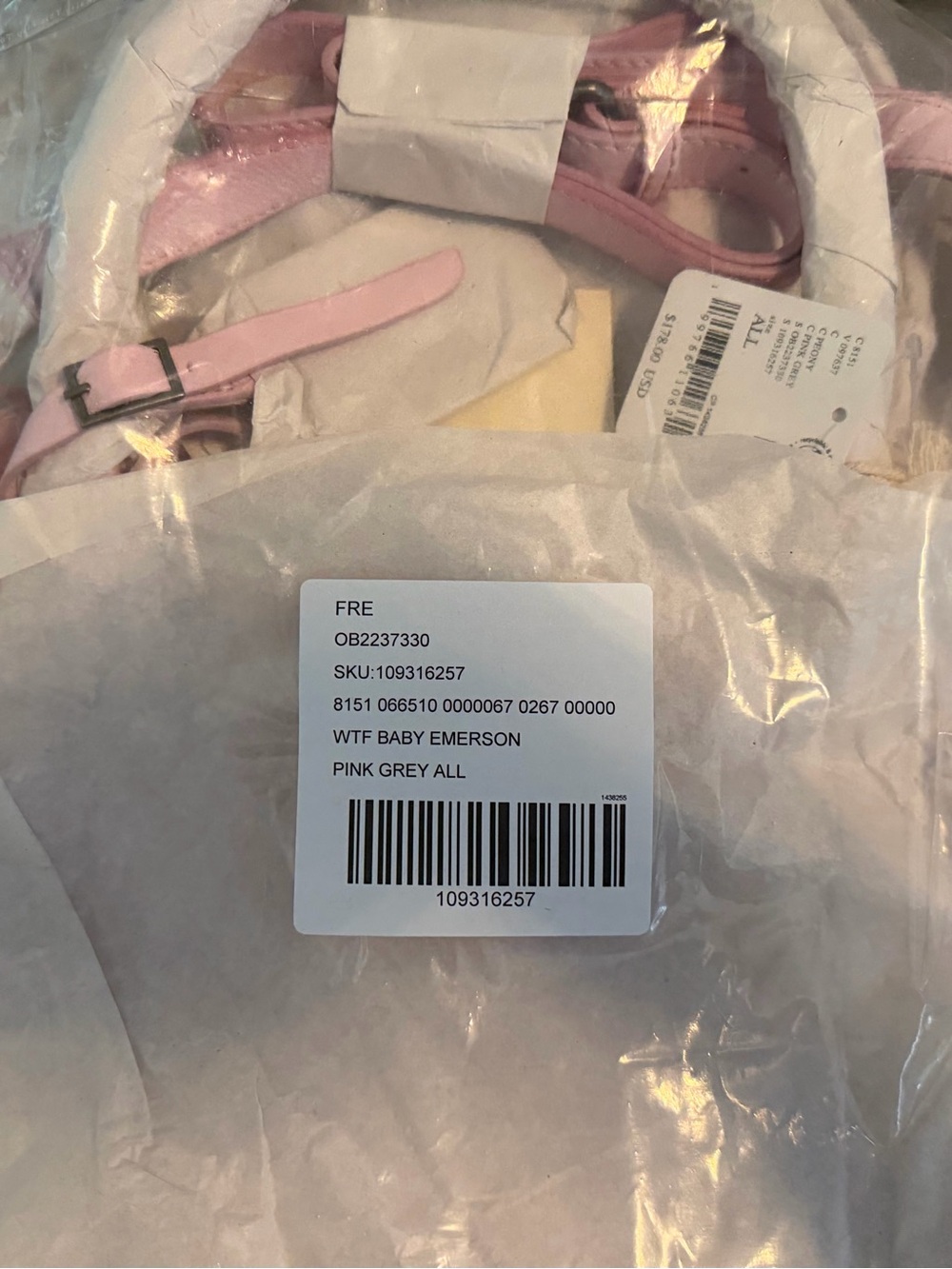 NWT Free People WTF Baby Emerson Bag In Peony Pink OMG Beautiful NEW - Picture 4 of 7